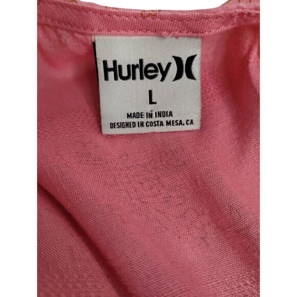 Hurley Womens Monroe High Slit Blouson Maxi Dress Pink Gold Large - Picture 7 of 9